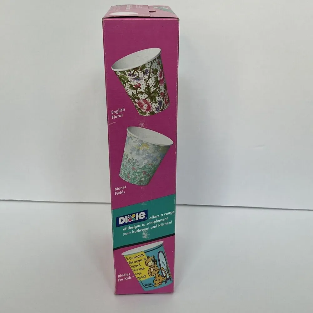 NEW Never Opened Dixie 5 oz Bathroom 100 Cups English Floral Design Vintage 1994